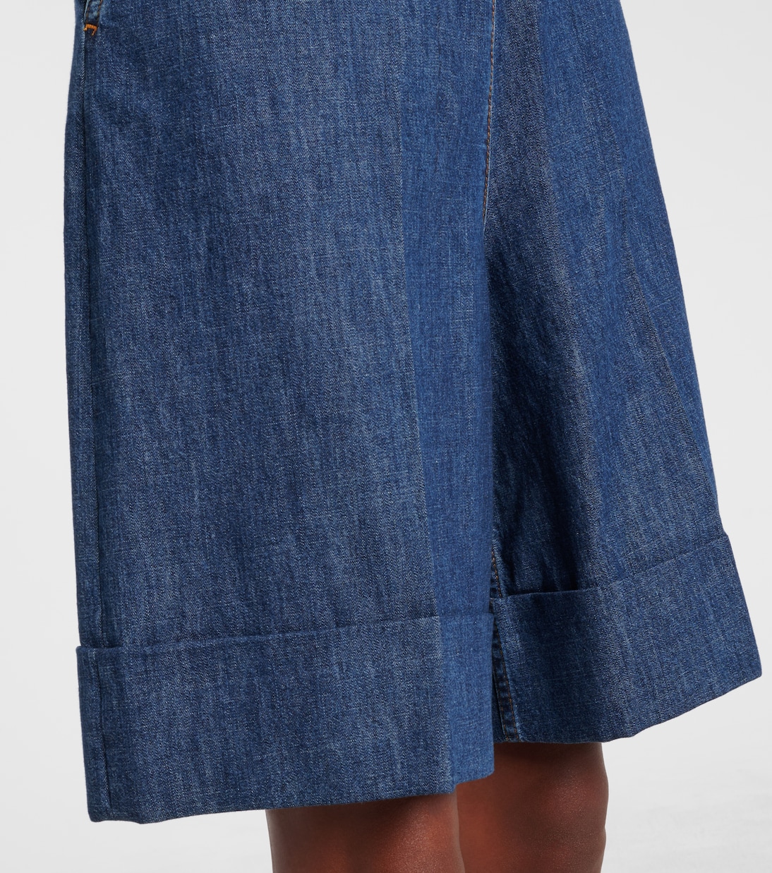 Bow-detail chambray Bermuda shorts | Valentino