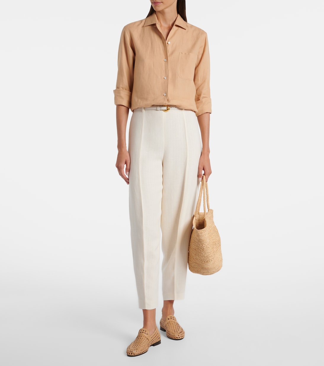 Hose Bob aus Leinen-Crêpe | Loro Piana