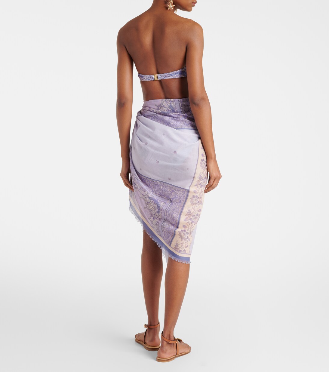 Printed cotton beach cover-up | Zimmermann