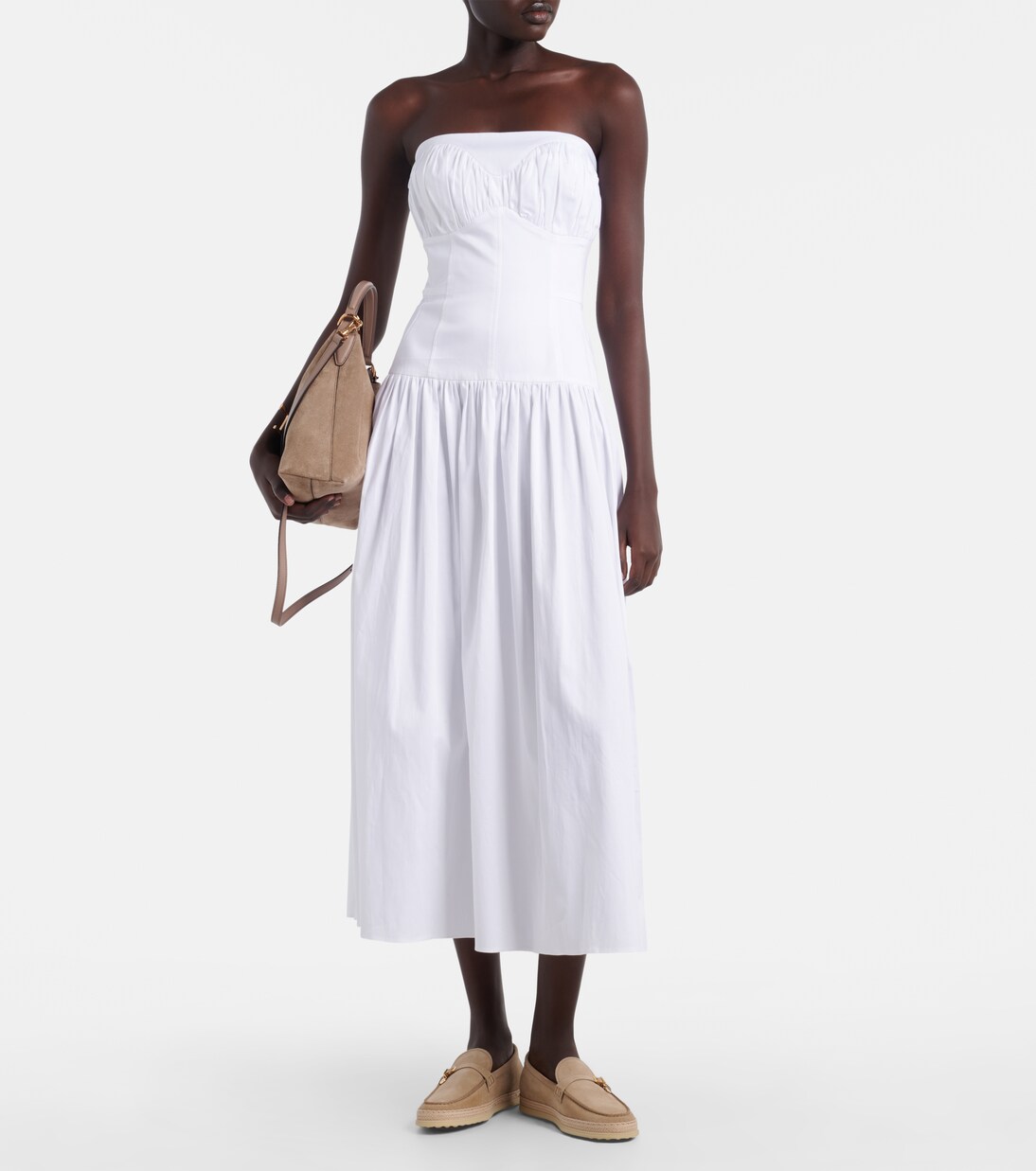 Raffia-trimmed suede loafers | Tod's