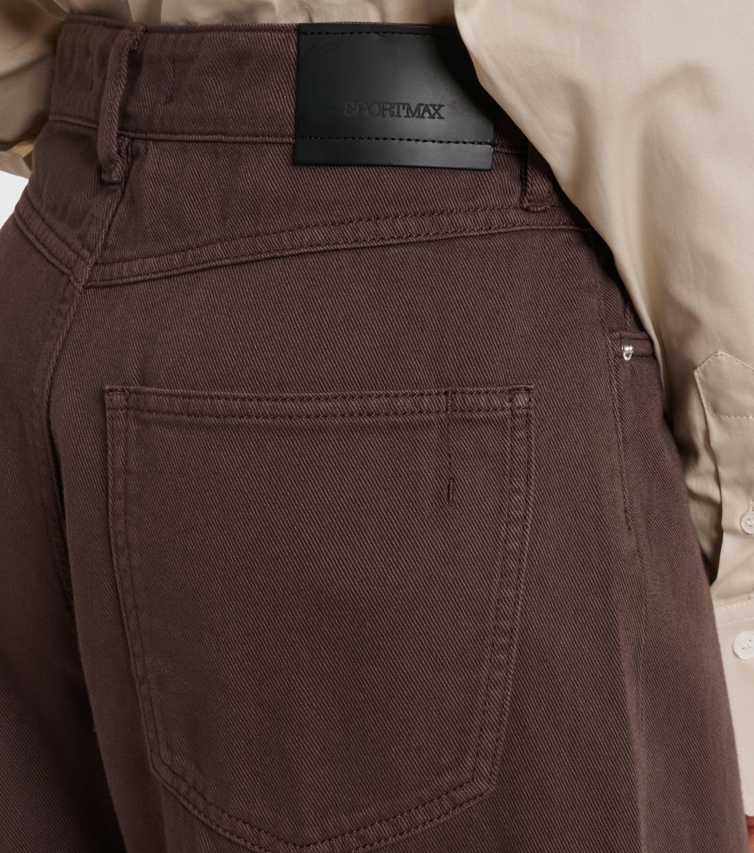 Jeans siamese a gamba larga in denim a vita media | Sportmax