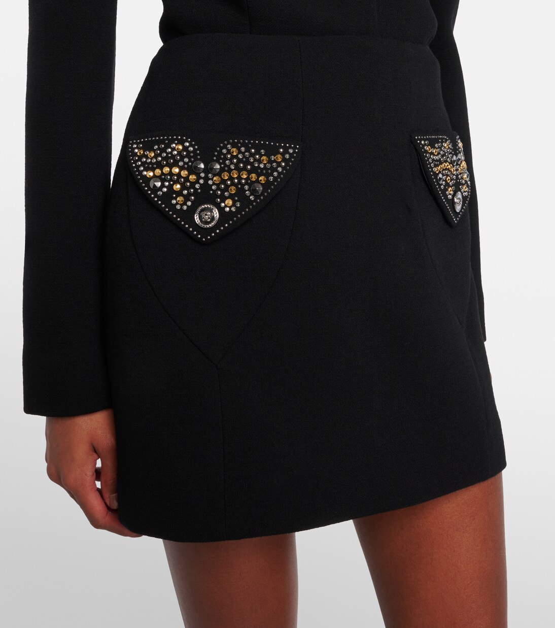 Verzierter Minirock aus Crêpe | Versace