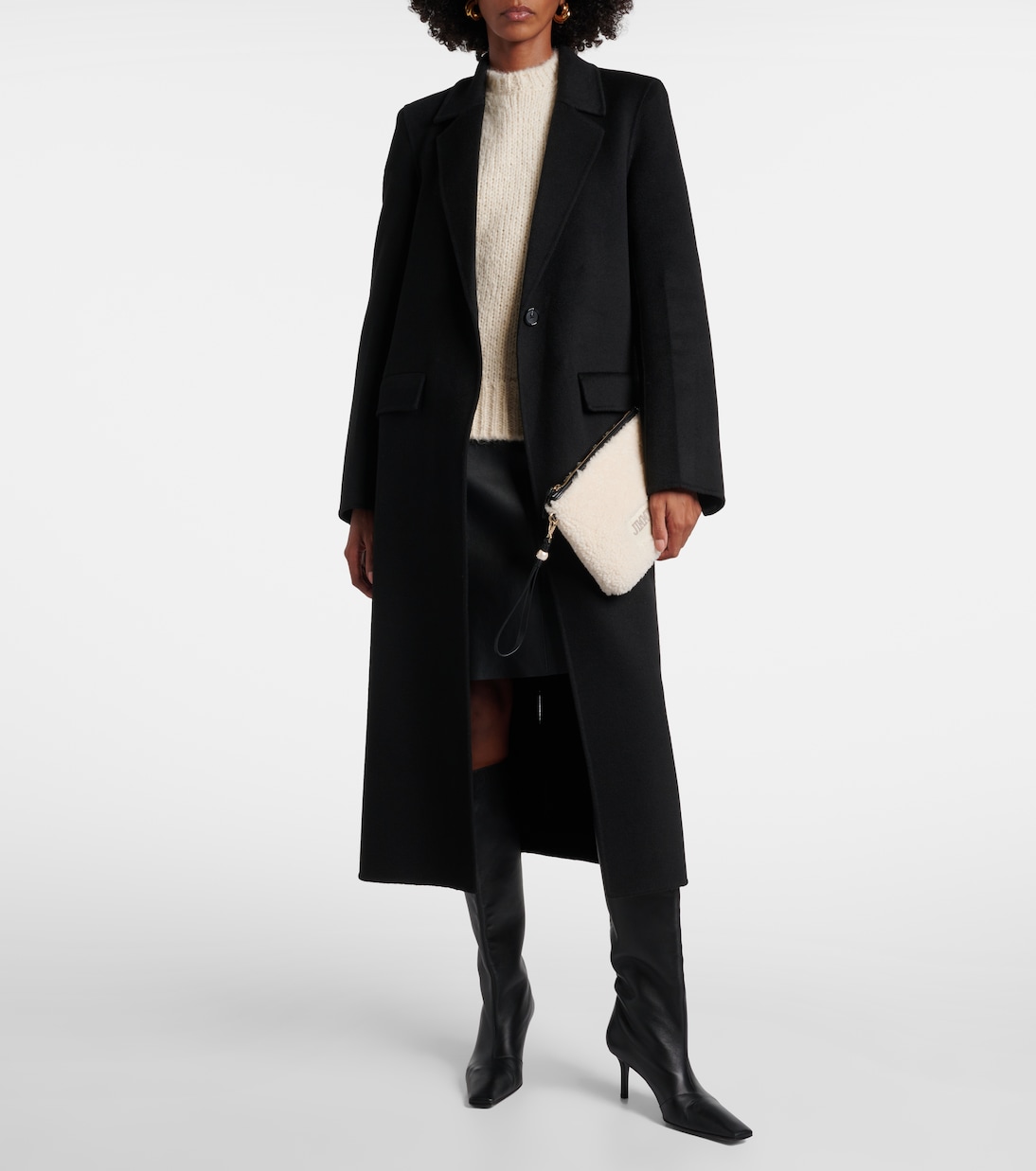 Etui mit Riemen aus Shearling | Jimmy Choo