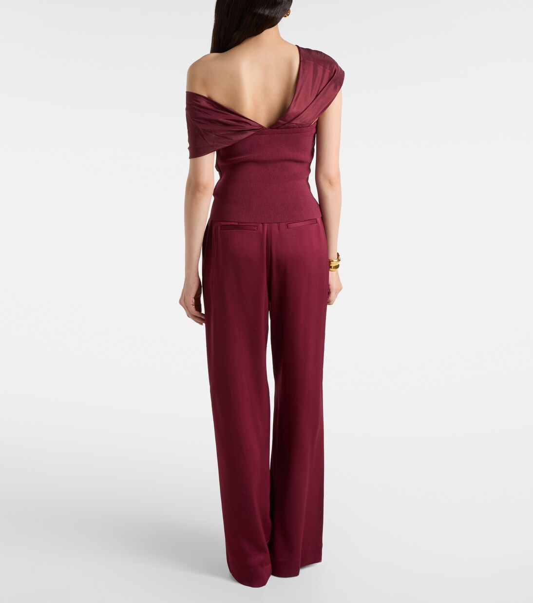 Celiana organza-trimmed knitted top | Simkhai