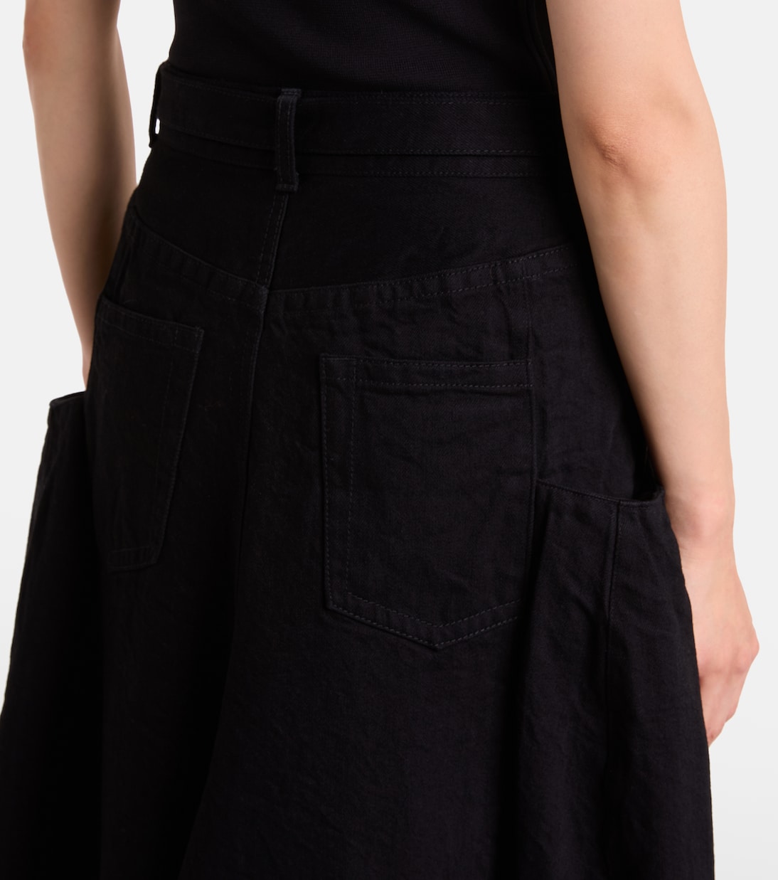 Falda larga de denim | Sacai