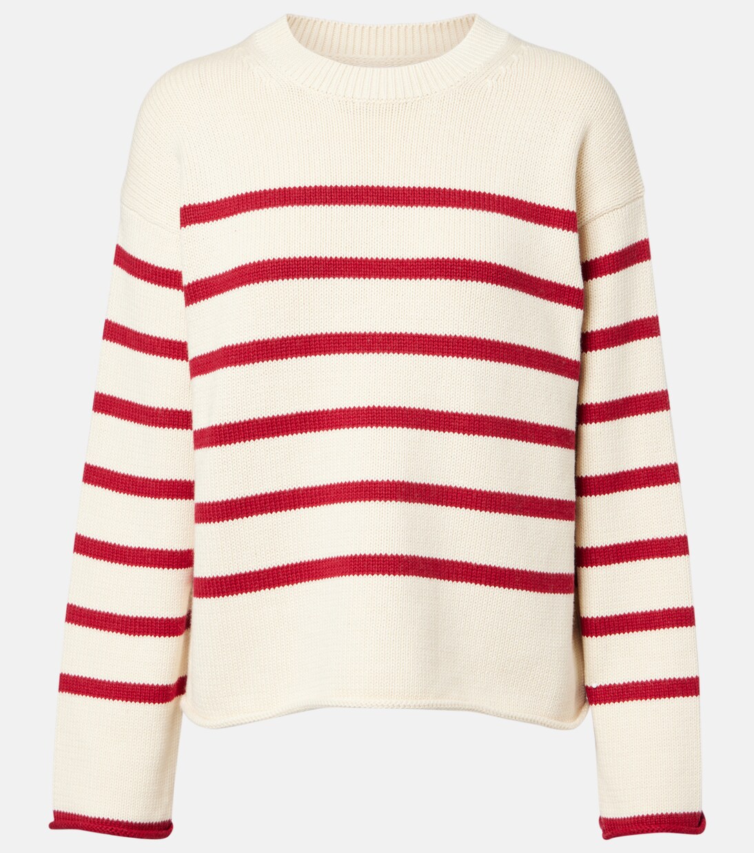 Pull Lucia rayé en coton et cachemire | Velvet