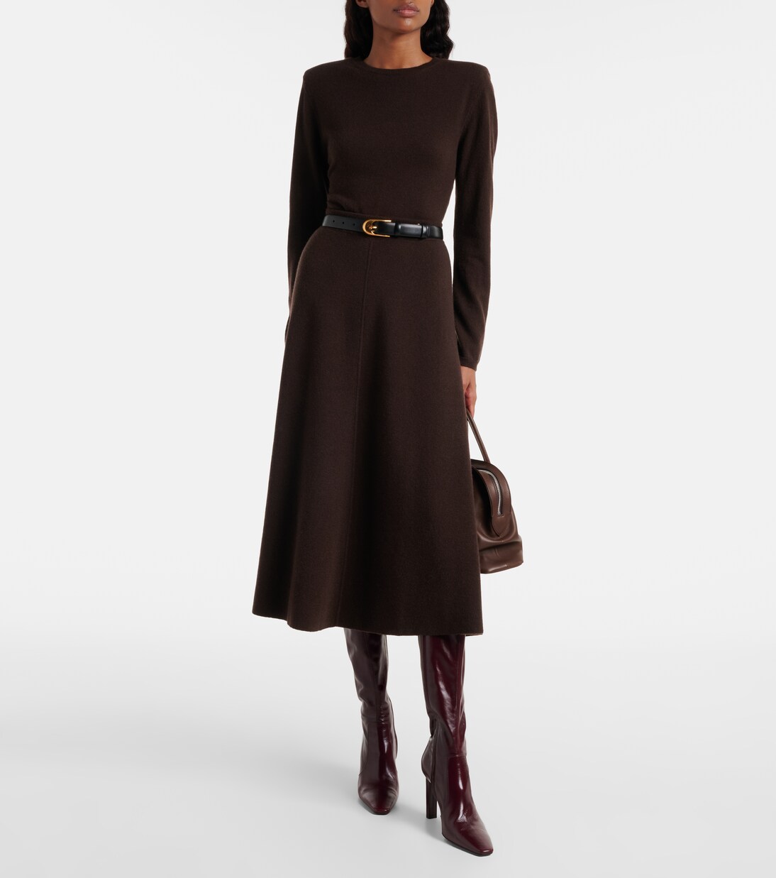 Jupe midi en laine et cachemire | Jardin des Orangers