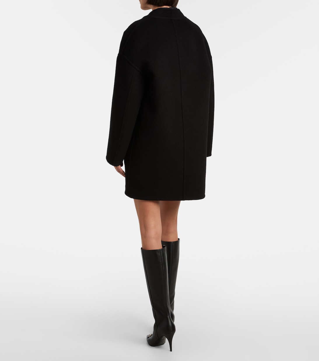 Wendbarer Mantel Caban aus Wolle mit Leder | Gucci