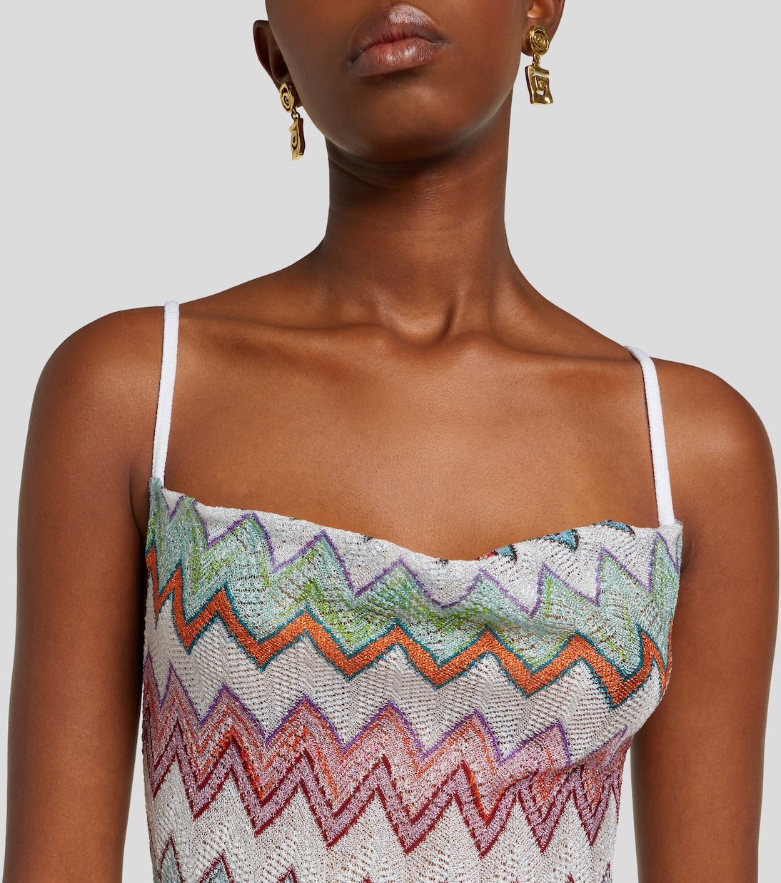 Zigzag lamé maxi dress | Missoni