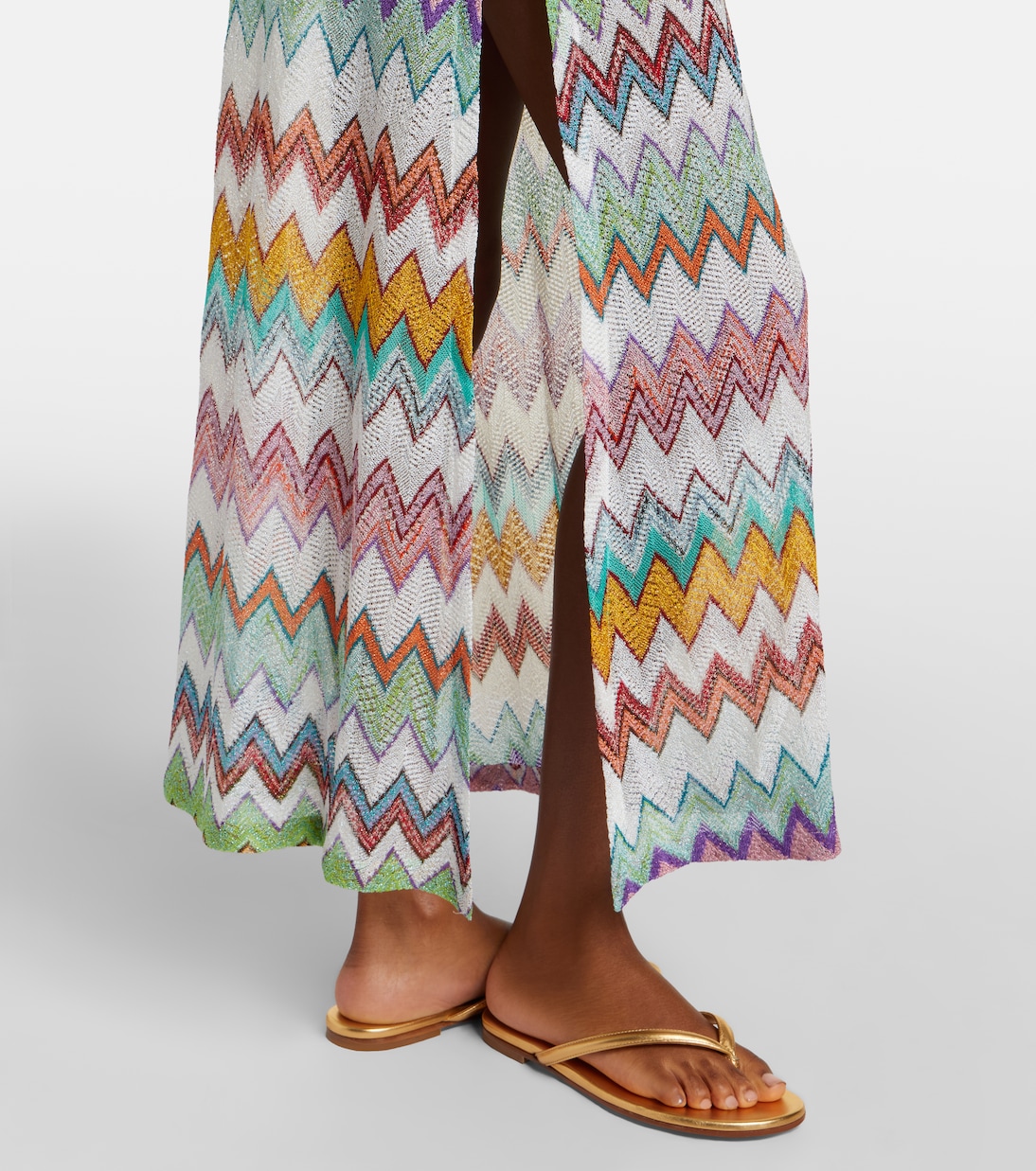 Zigzag lamé maxi dress | Missoni