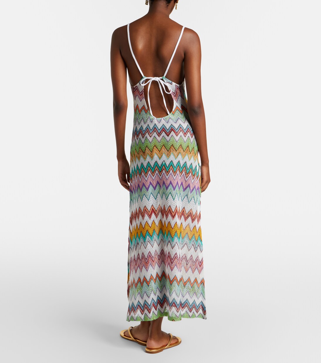 Zigzag lamé maxi dress | Missoni