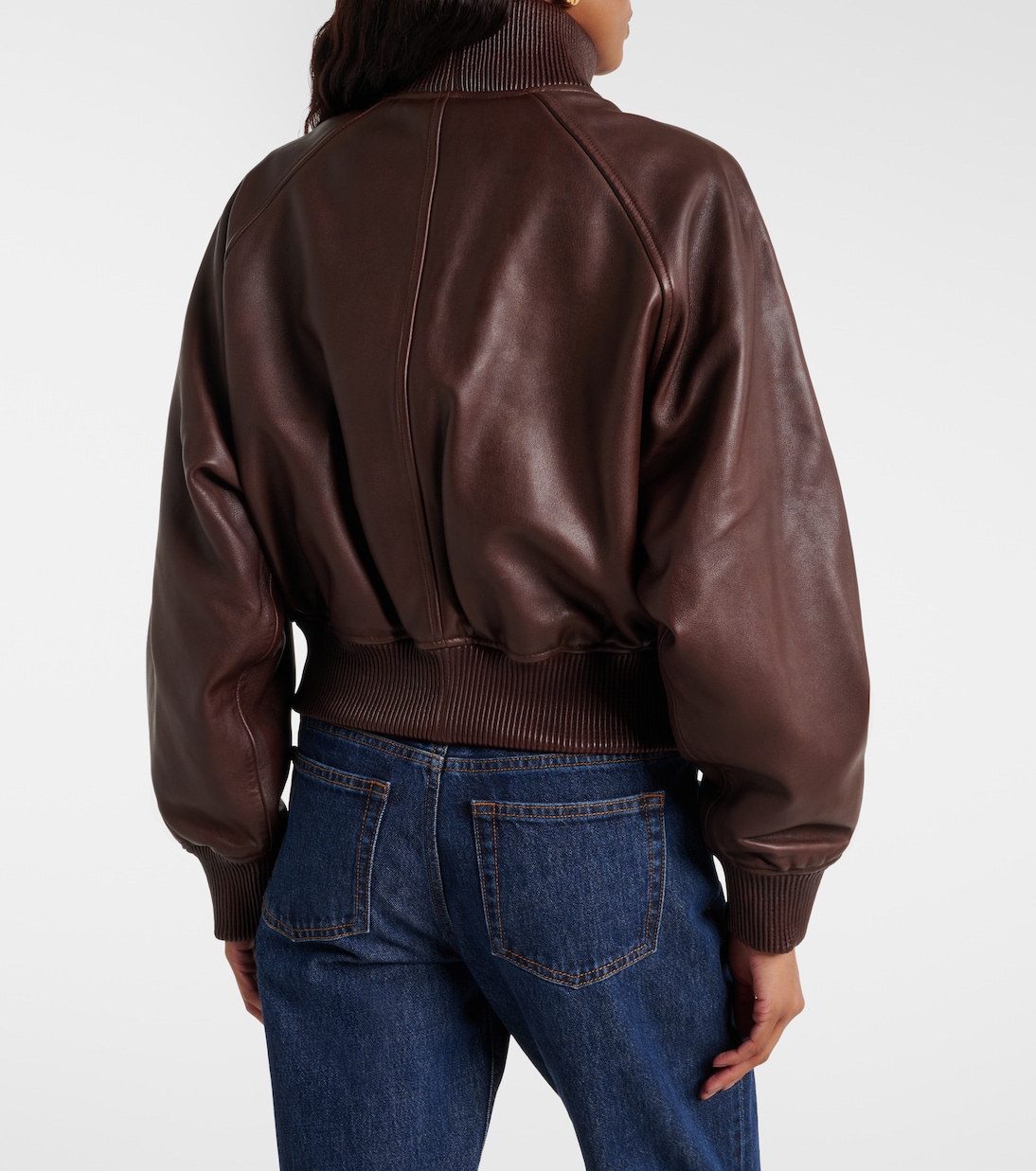 Cropped leather blouson jacket | Polo Ralph Lauren