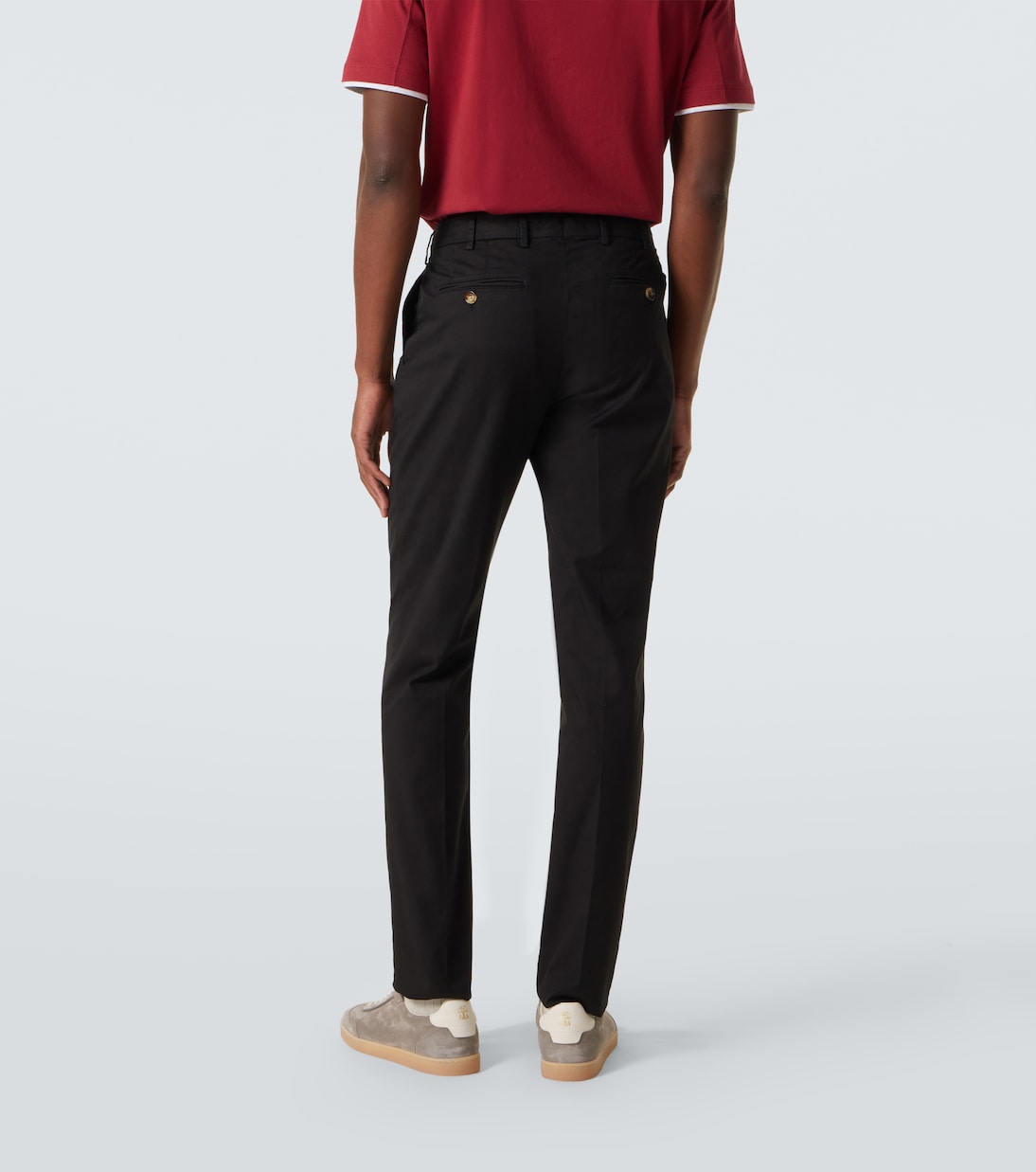 Pantaloni slim in misto cotone | Brunello Cucinelli