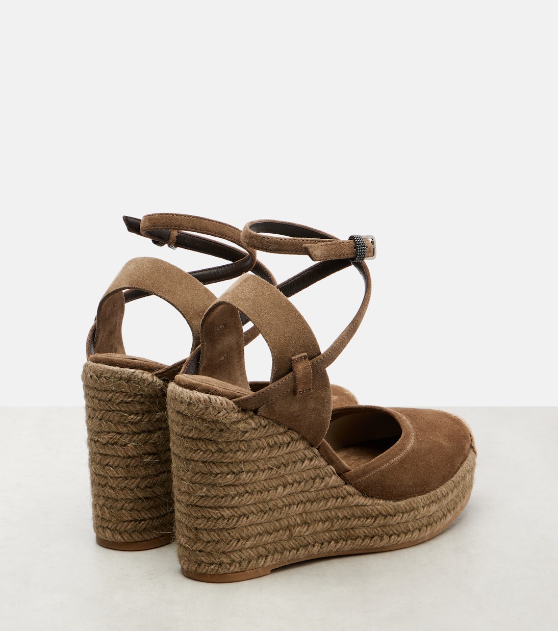 Espadrillas 80 in suede con zeppa  | Brunello Cucinelli