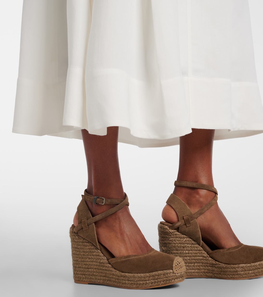 Espadrillas 80 in suede con zeppa  | Brunello Cucinelli