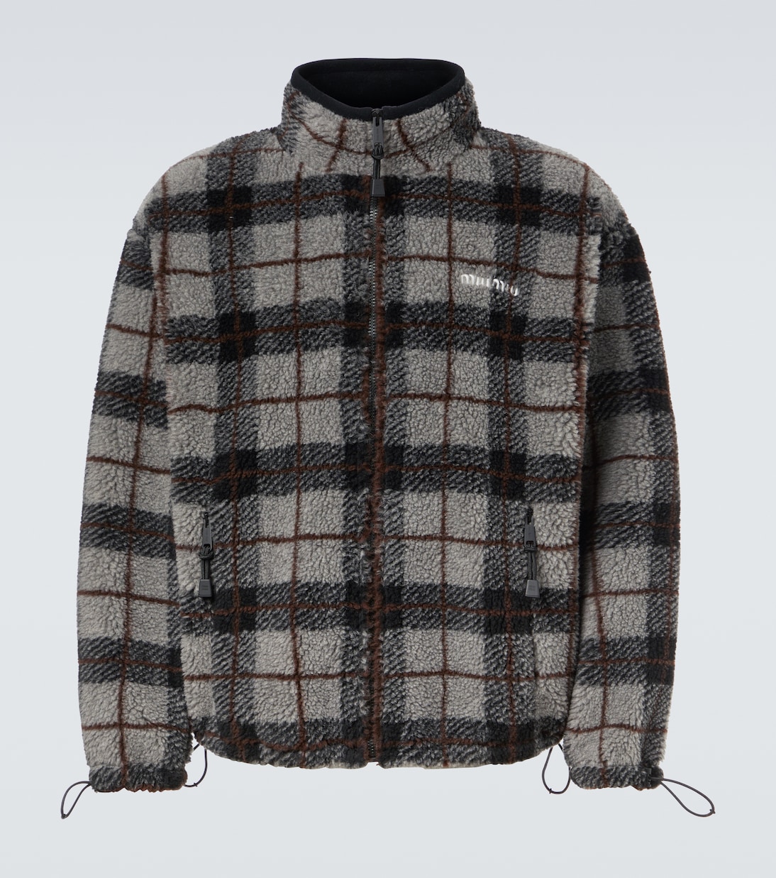 Checked teddy jacket | Miu Miu