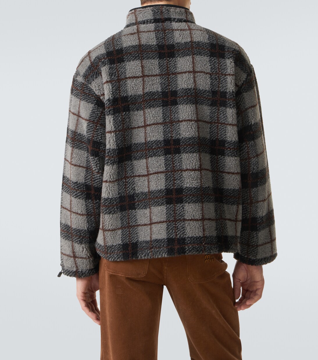 Checked teddy jacket | Miu Miu