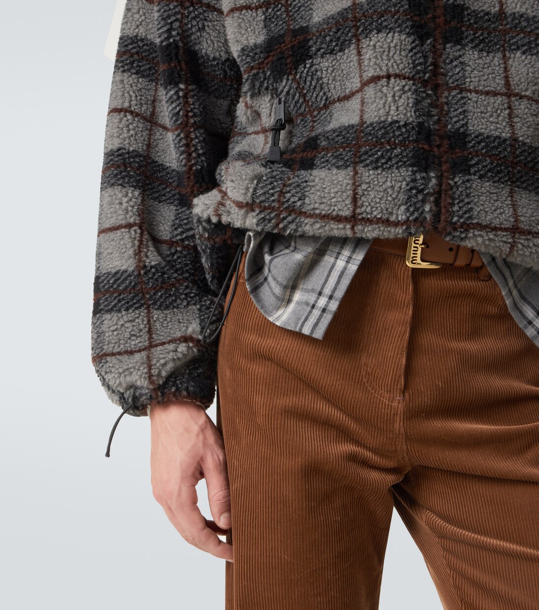 Checked teddy jacket | Miu Miu