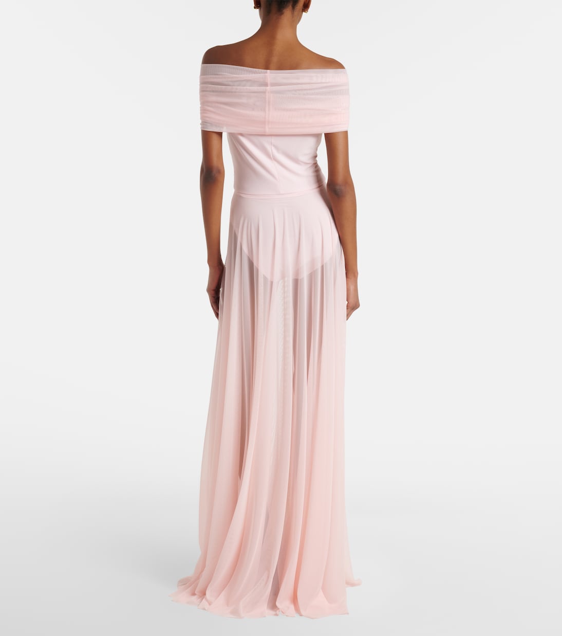 Semi-sheer mesh maxi dress | Norma Kamali