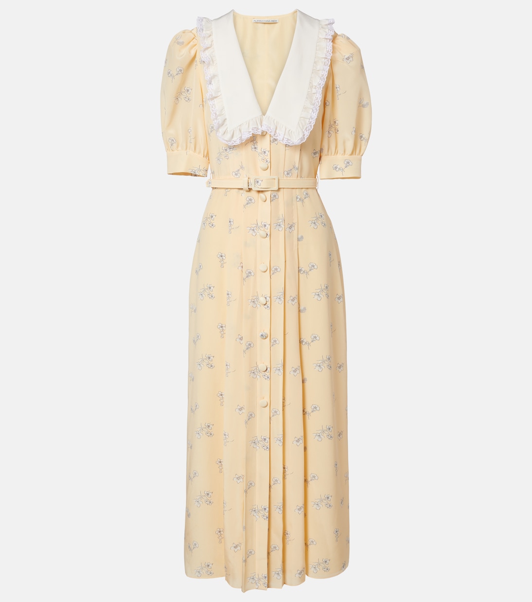 Lace-trimmed floral silk shirt dress | Alessandra Rich