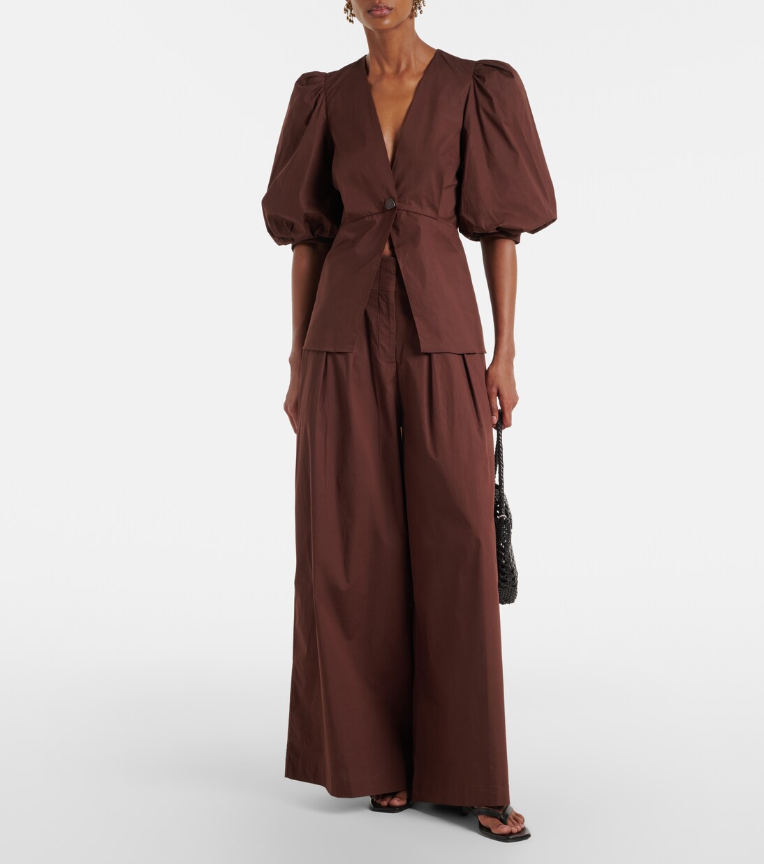 Cotton-blend wide-leg pants | Adriana Degreas