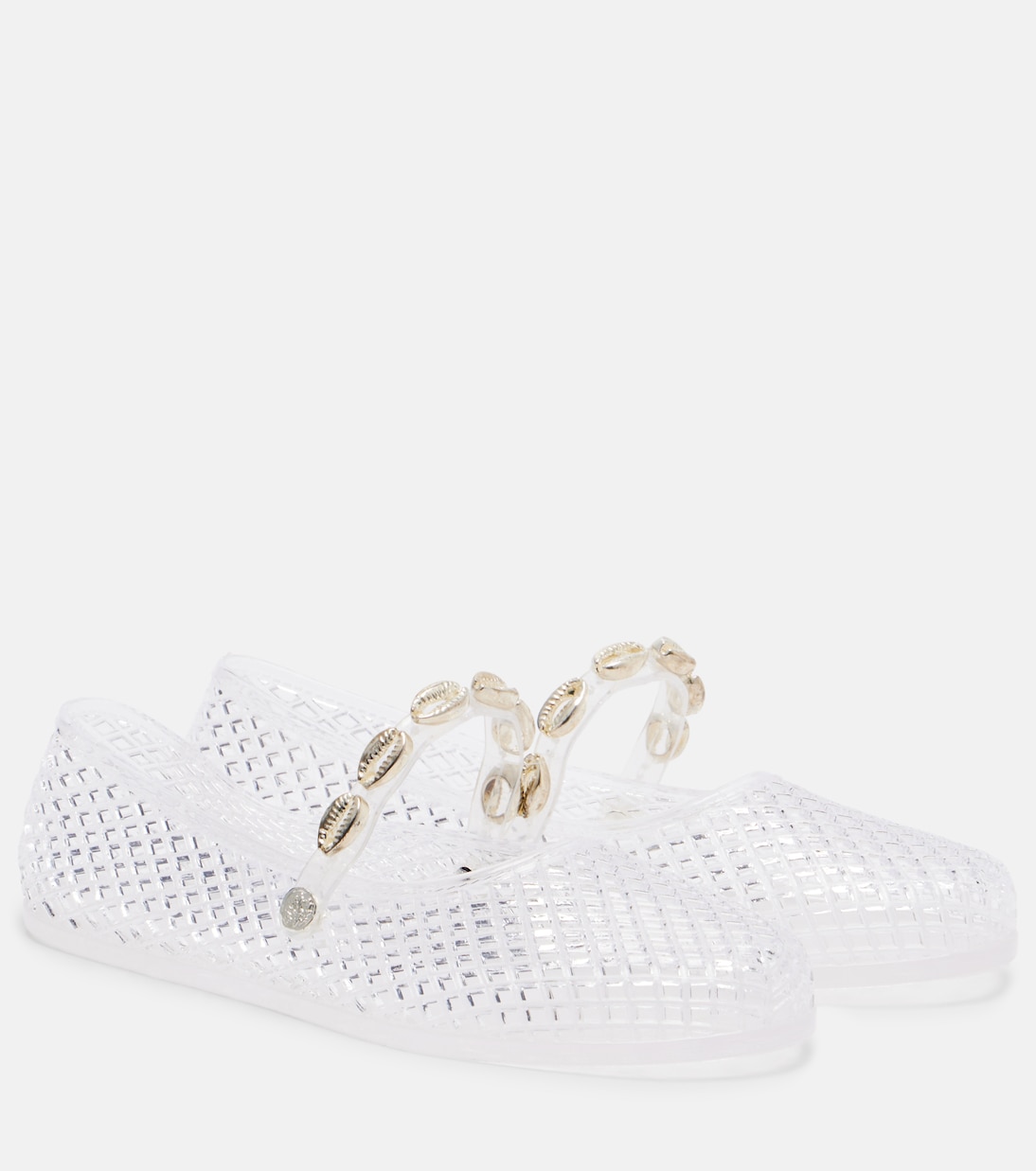 Iro embellished fishnet ballet flats | Ancient Greek Sandals