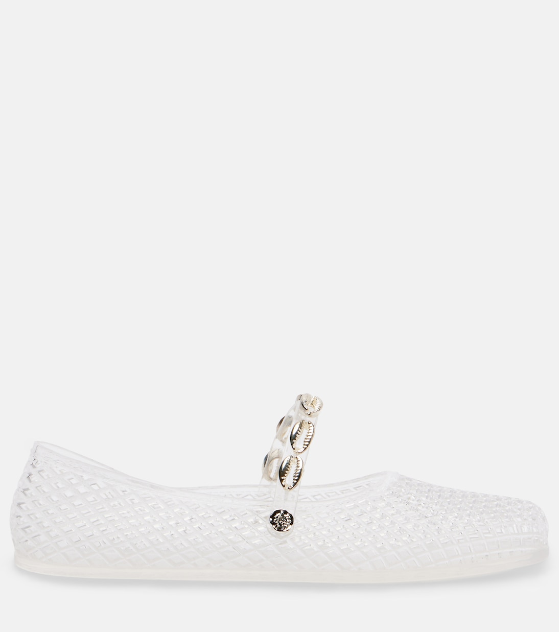 Iro embellished fishnet ballet flats | Ancient Greek Sandals