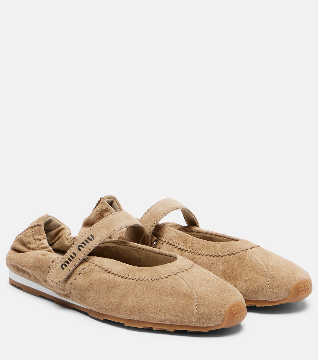 Ballerinas Plume aus Veloursleder | Miu Miu