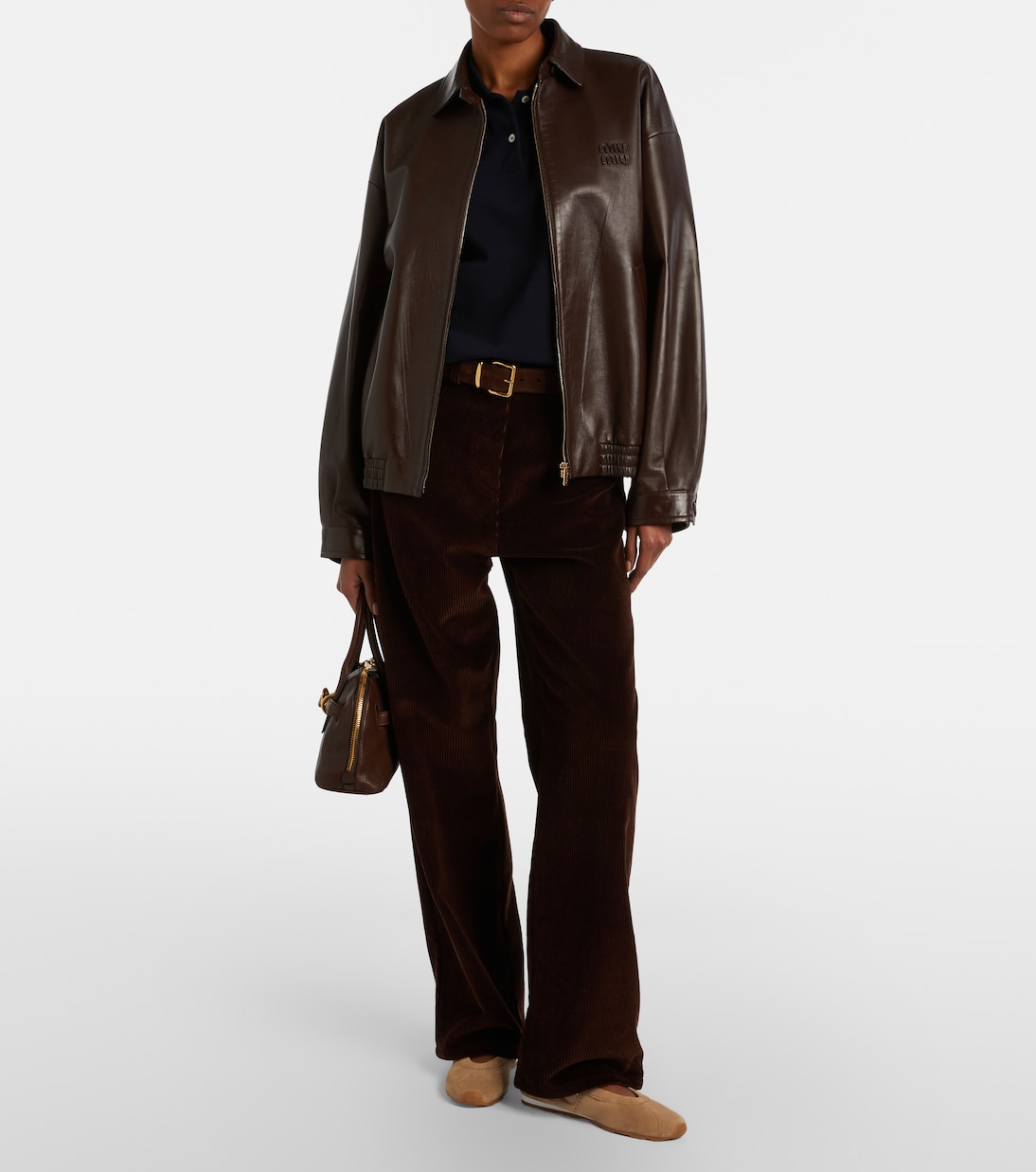 Ballerinas Plume aus Veloursleder | Miu Miu