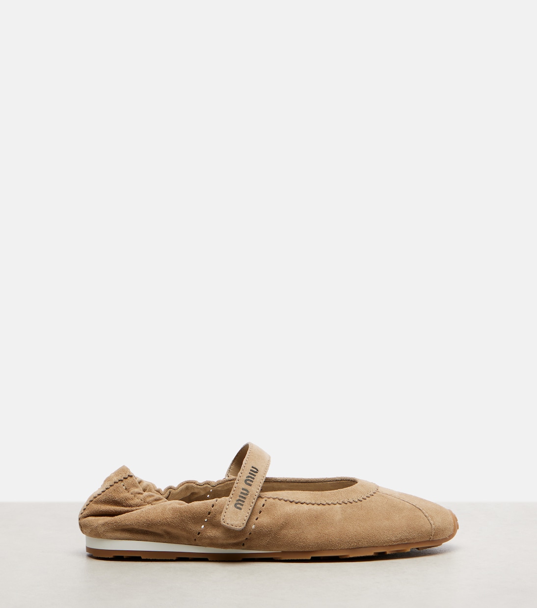 Ballerinas Plume aus Veloursleder | Miu Miu