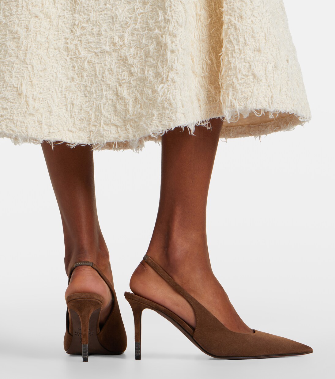 حذاء بامبس سلينغ باك من الجلد السويدي Monili | Brunello Cucinelli