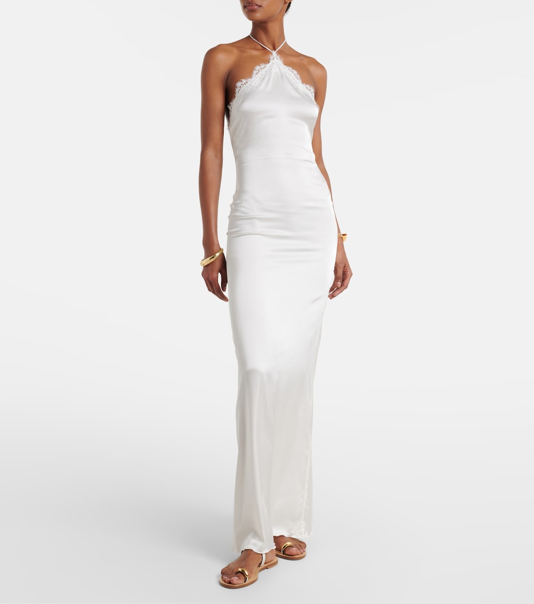 Bridal Maxikleid aus Satin mit Spitze | Oséree