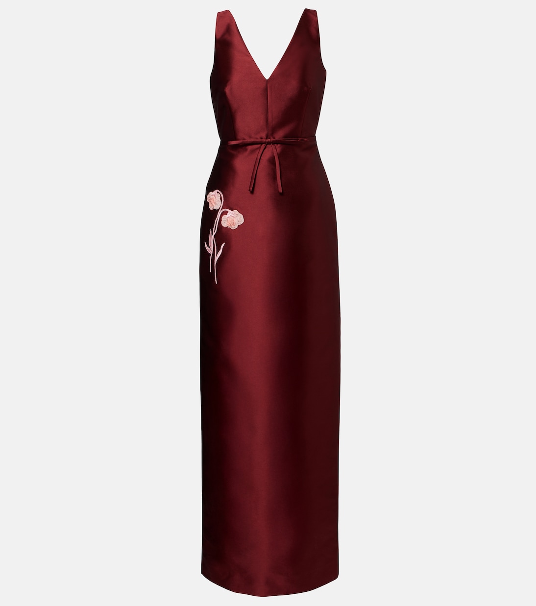 Robe en satin à appliqués floraux | Erdem
