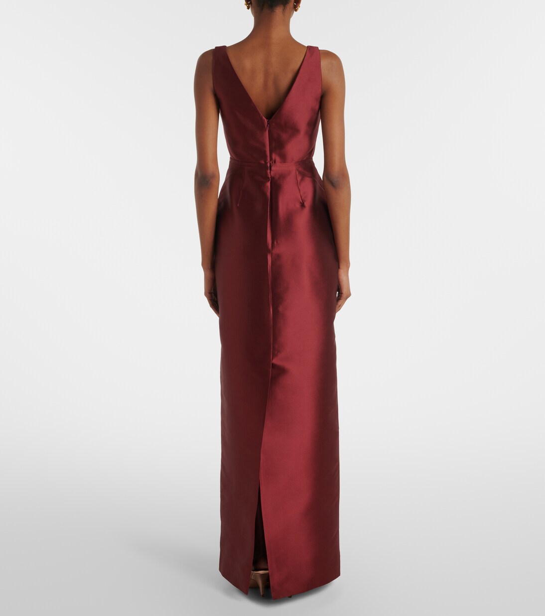 Robe en satin à appliqués floraux | Erdem