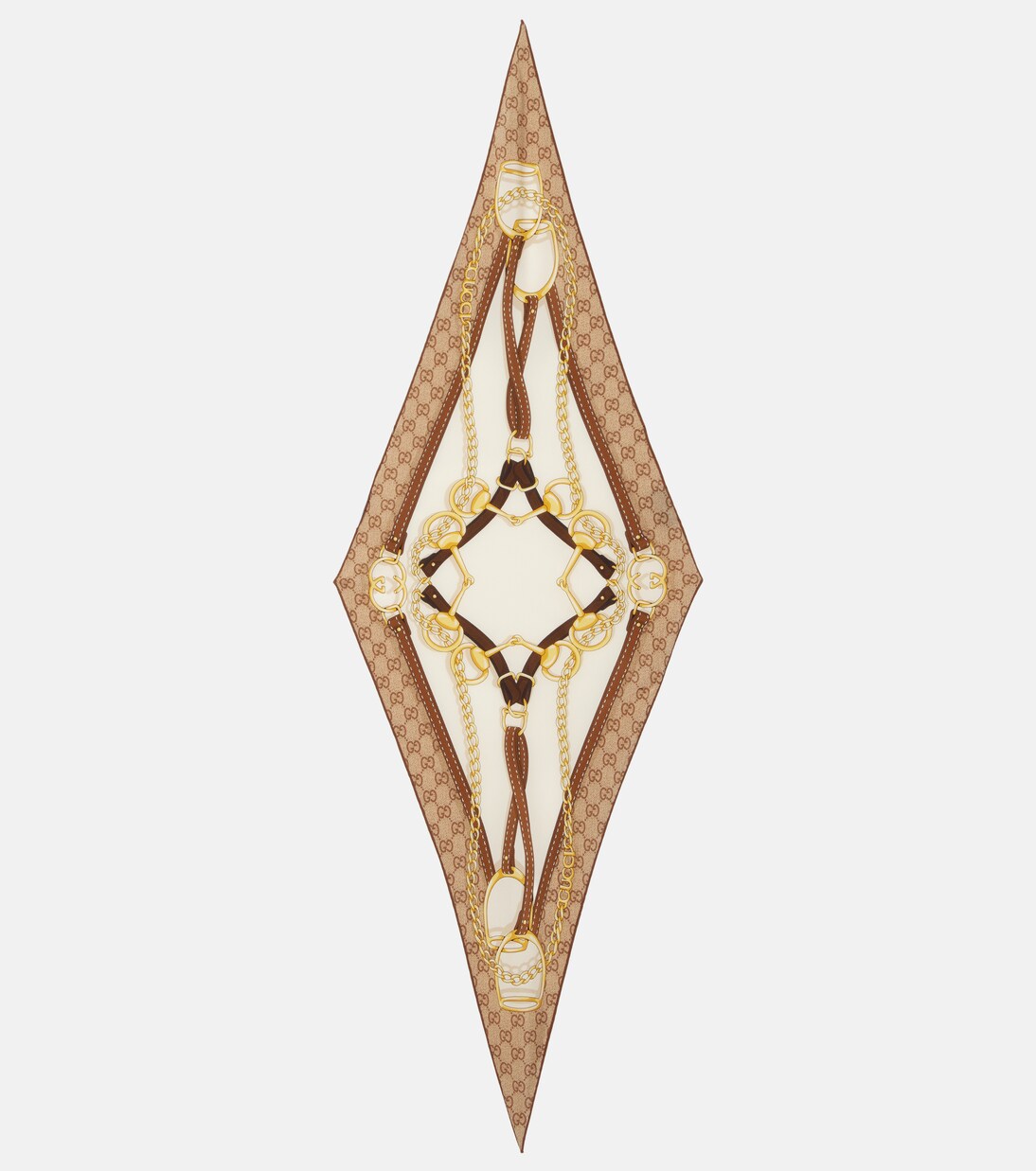 GG printed reversible silk twill scarf | Gucci