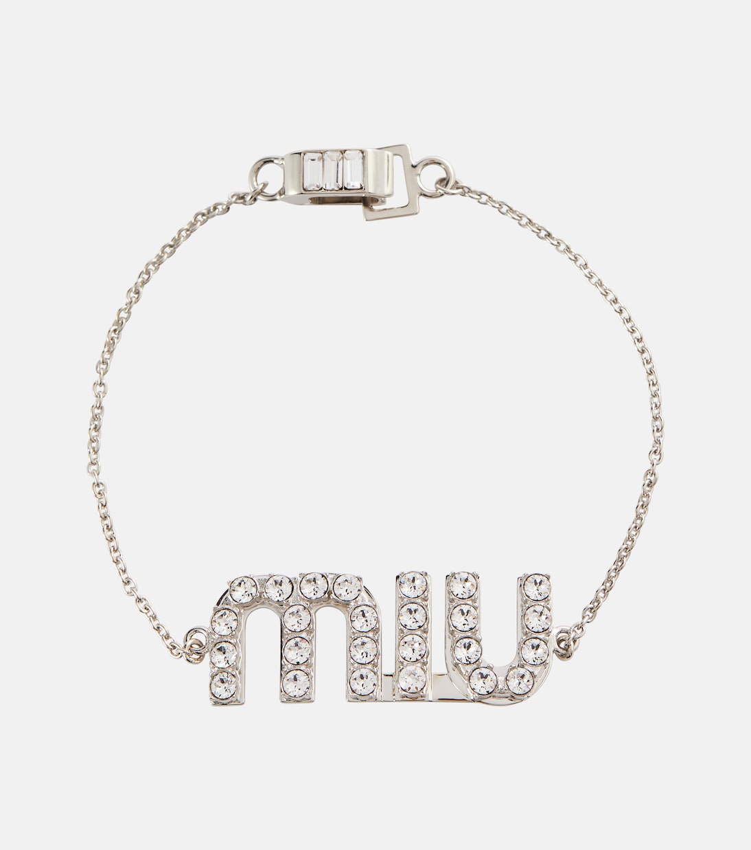 Crystal-embellished logo bracelet | Miu Miu