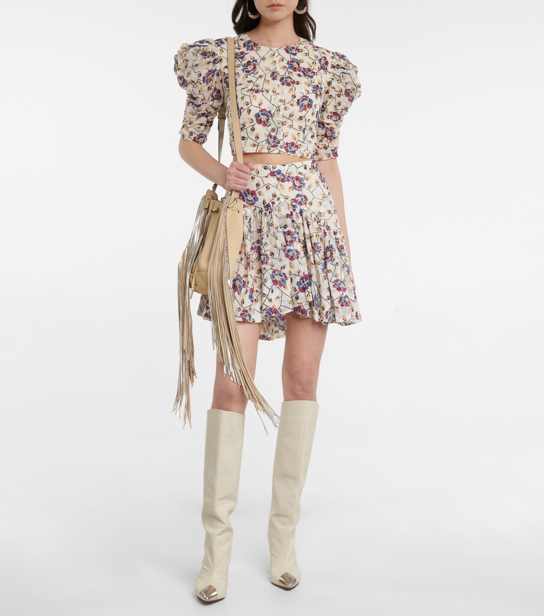 Silva 플로럴 코튼 크롭 탑 | Marant Etoile