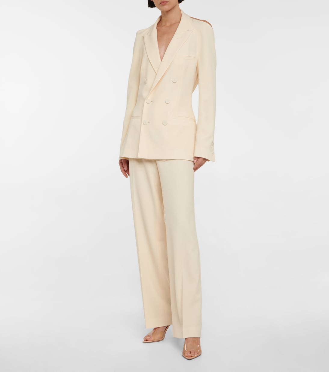 x Lotta Volkova Low-rise wool straight pants | Jean Paul Gaultier