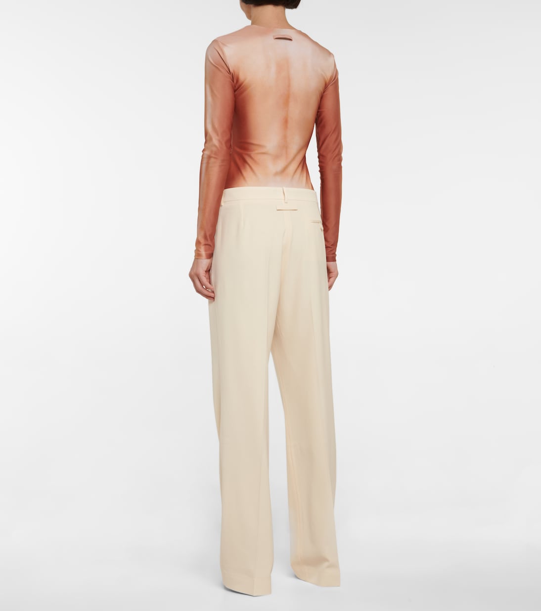 x Lotta Volkova Low-rise wool straight pants | Jean Paul Gaultier