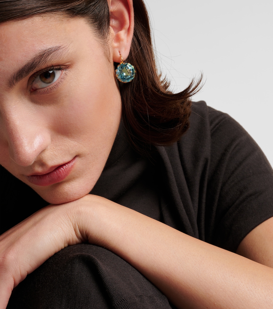 Boucles d'oreilles en or 18 ct et topaze | Ileana Makri