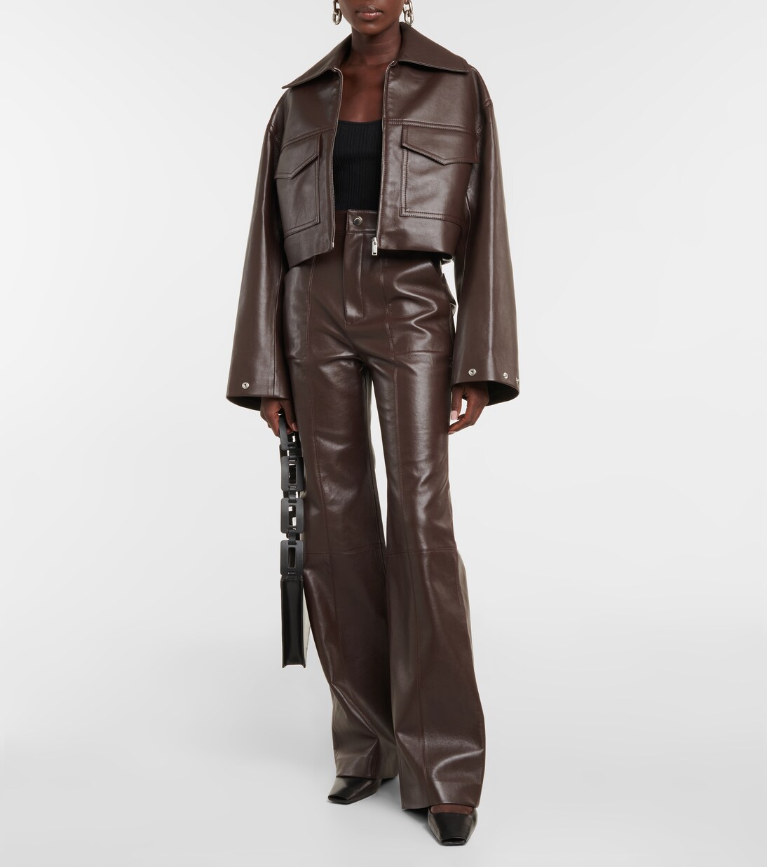 Hose Zelda aus einem Ledergemisch | Nanushka