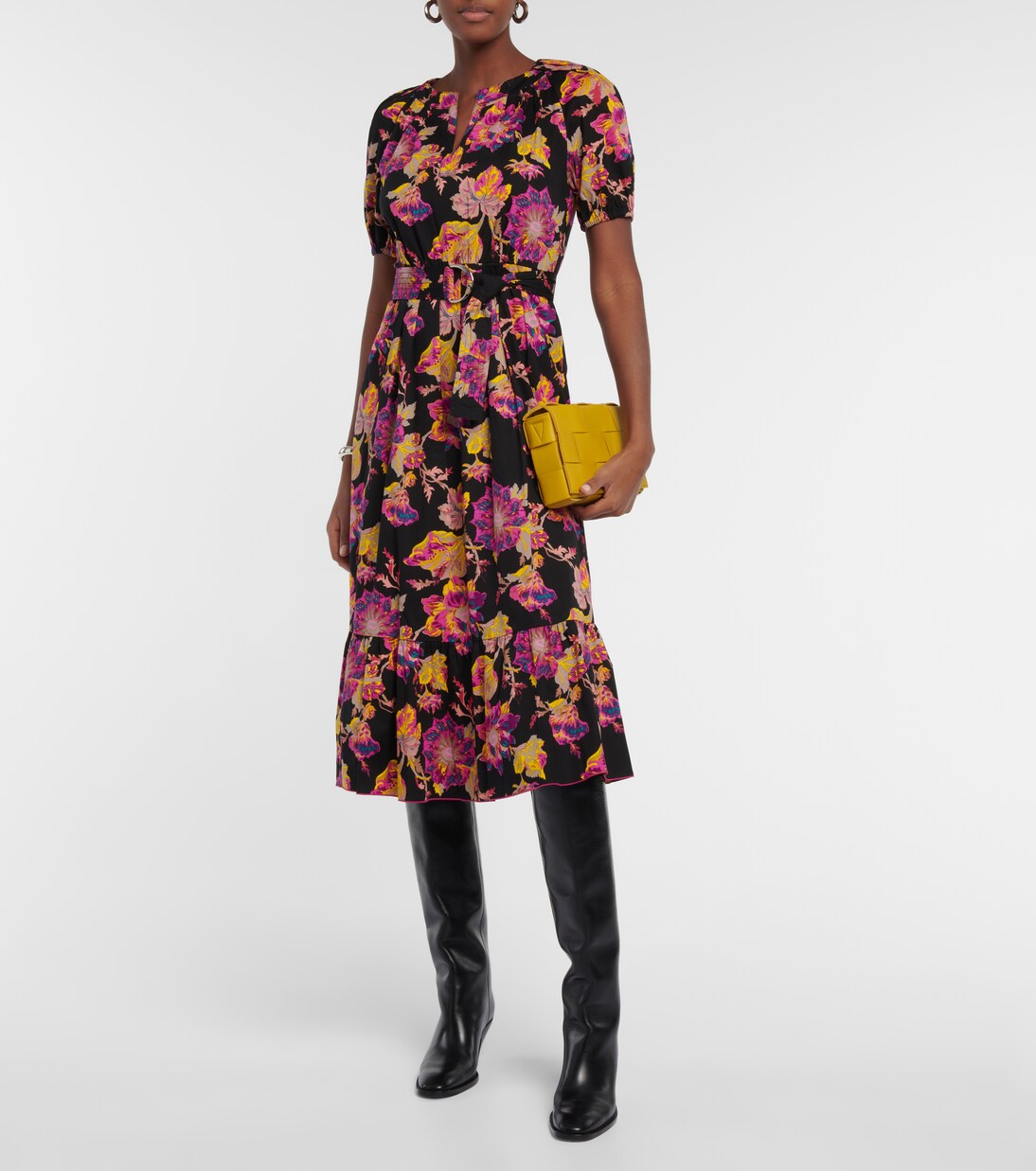 Robe midi Lindy en coton à fleurs | Diane von Furstenberg