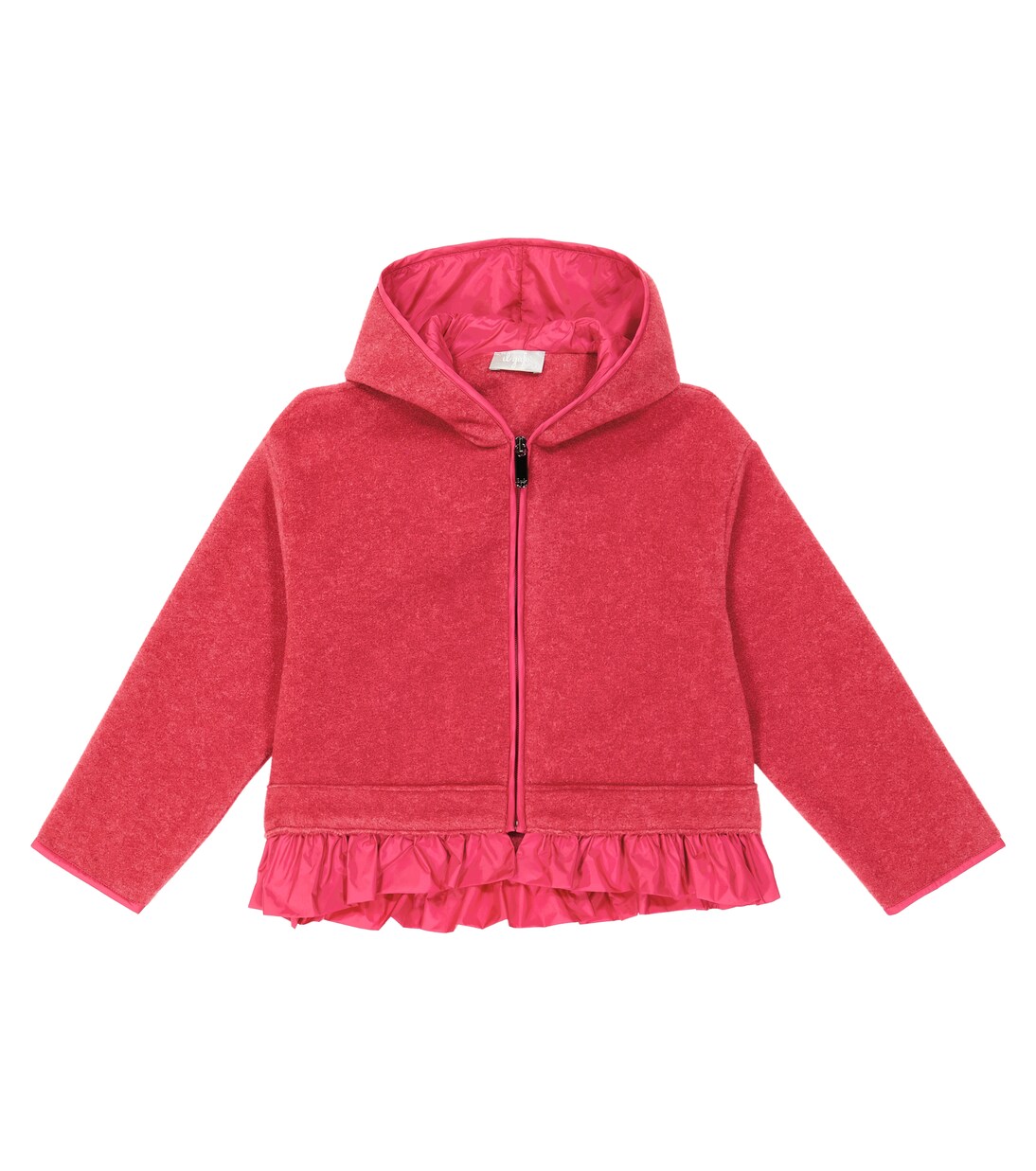 Ruffle-trimmed fleece hoodie | Il Gufo