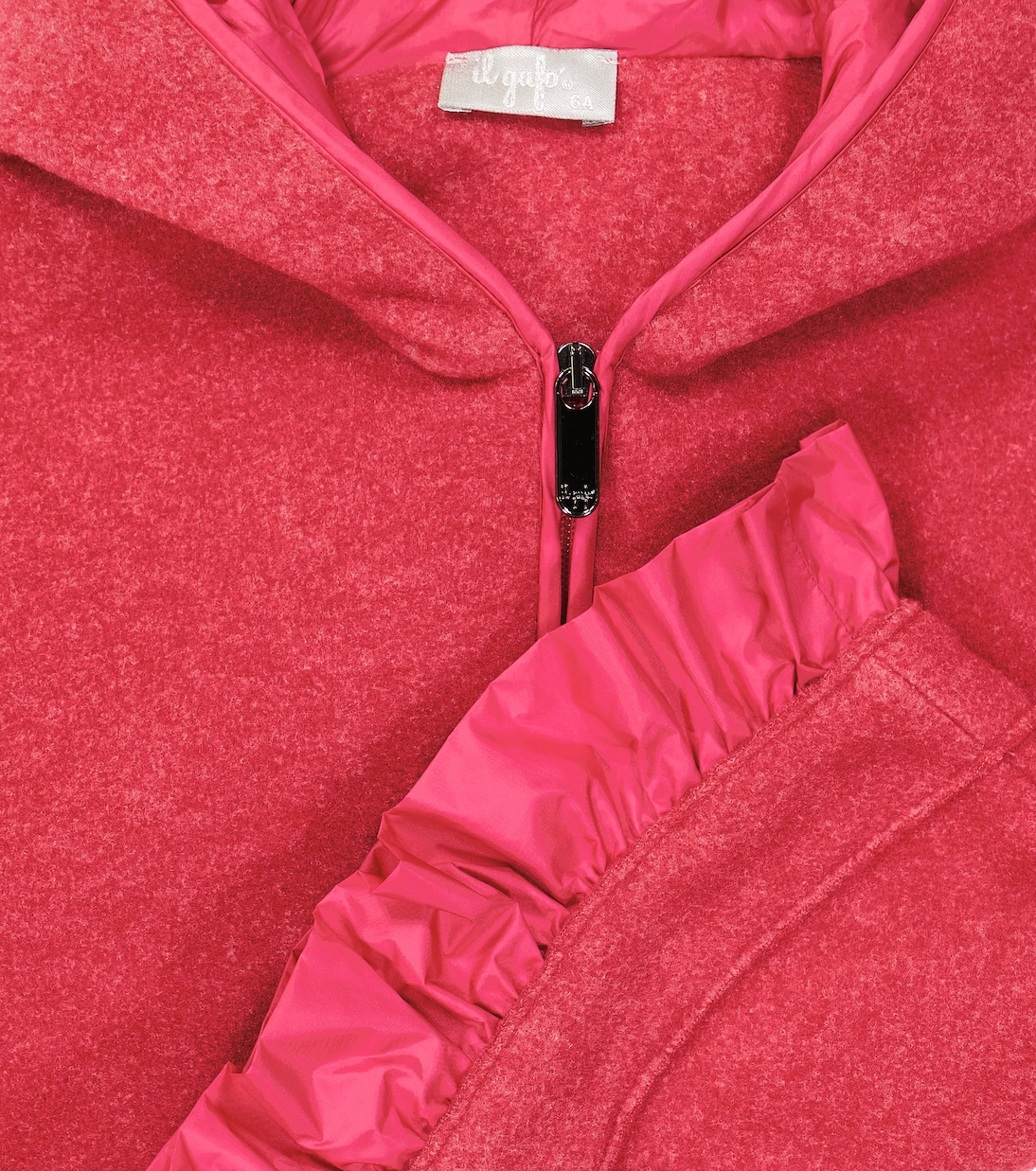 Ruffle-trimmed fleece hoodie | Il Gufo