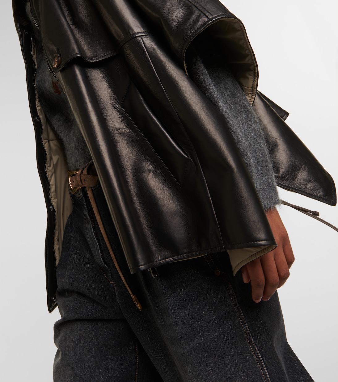 Hemdjacke aus Leder | Brunello Cucinelli