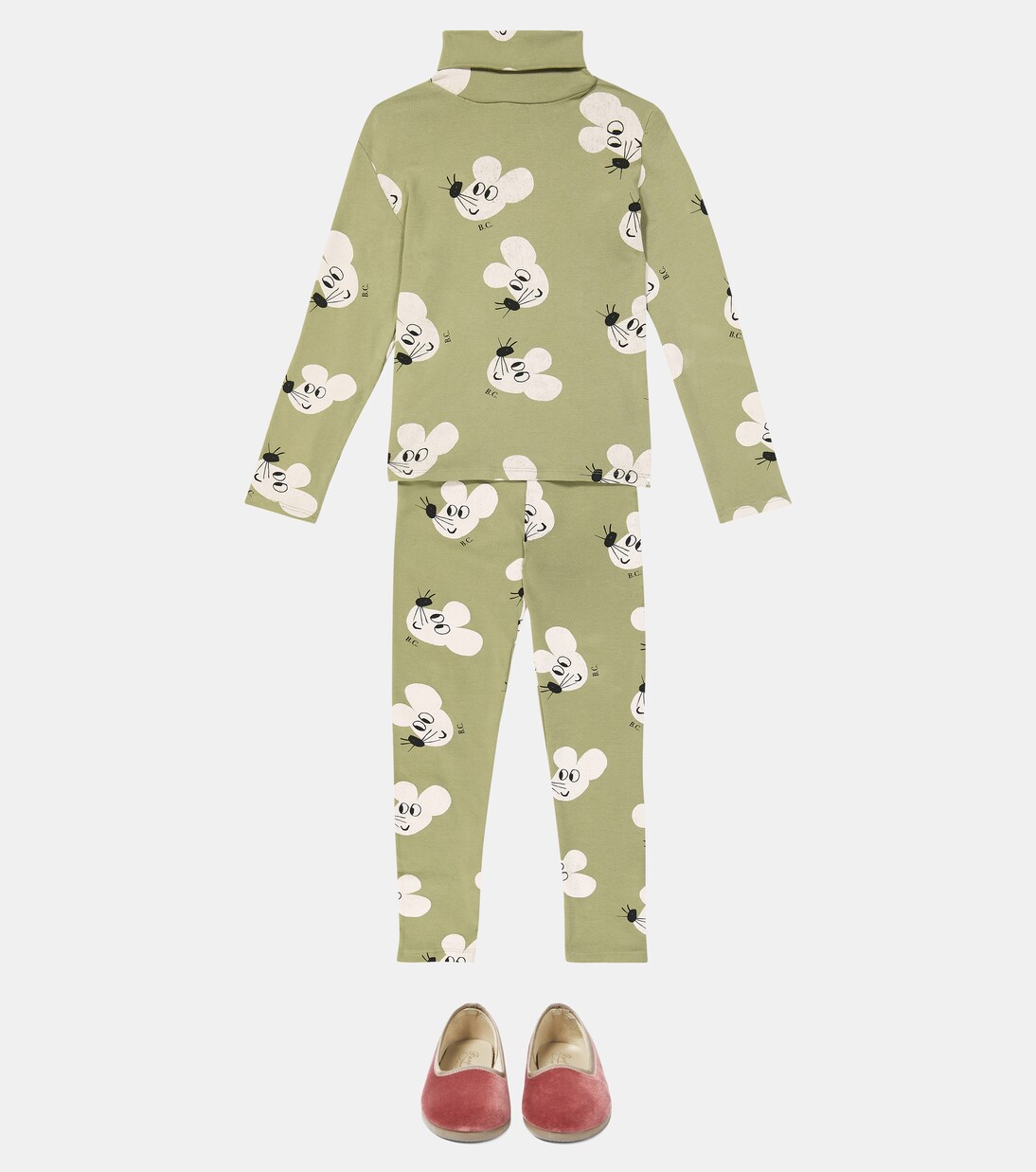 Printed cotton-blend turtleneck top | Bobo Choses