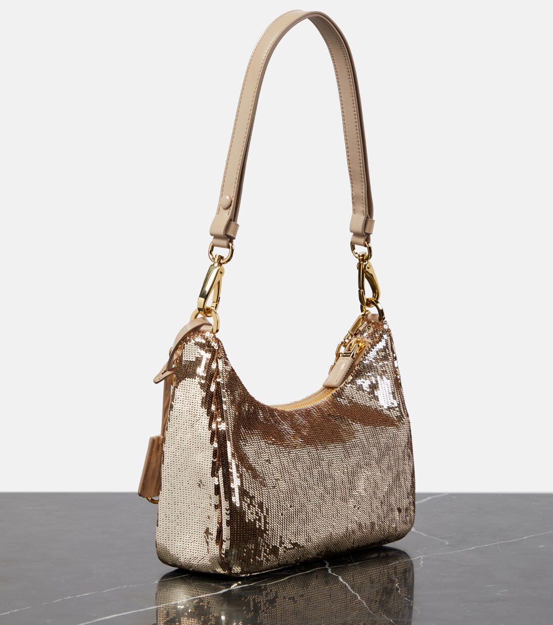 Sequined Re-Nylon shoulder bag | Prada
