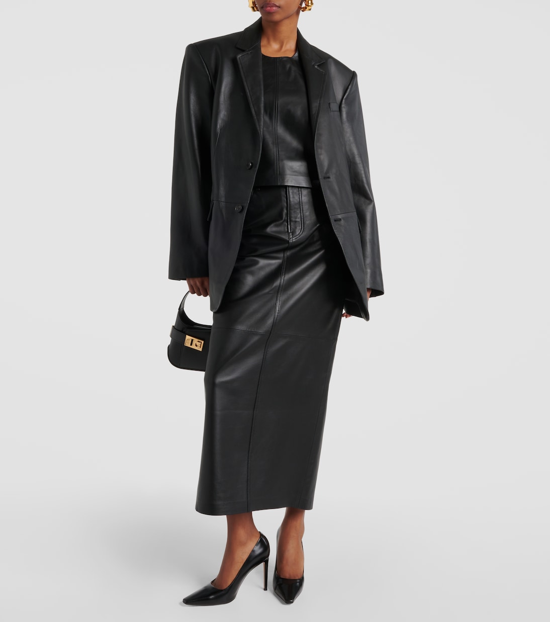 Oversize-Blazer aus Leder | Wardrobe.NYC