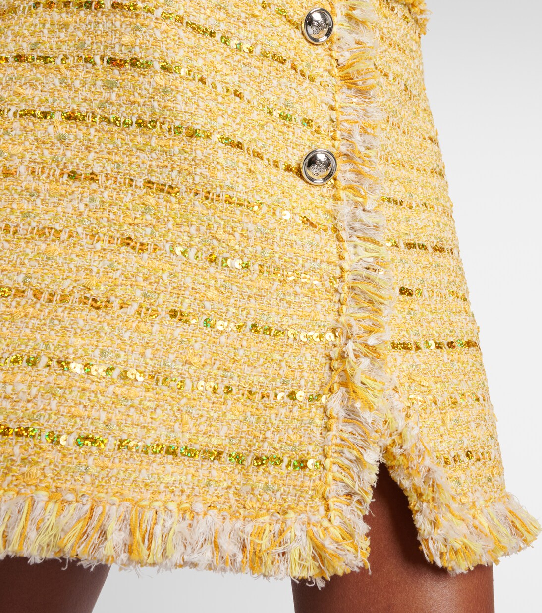 Minifalda de punto bouclé con flecos | Giambattista Valli