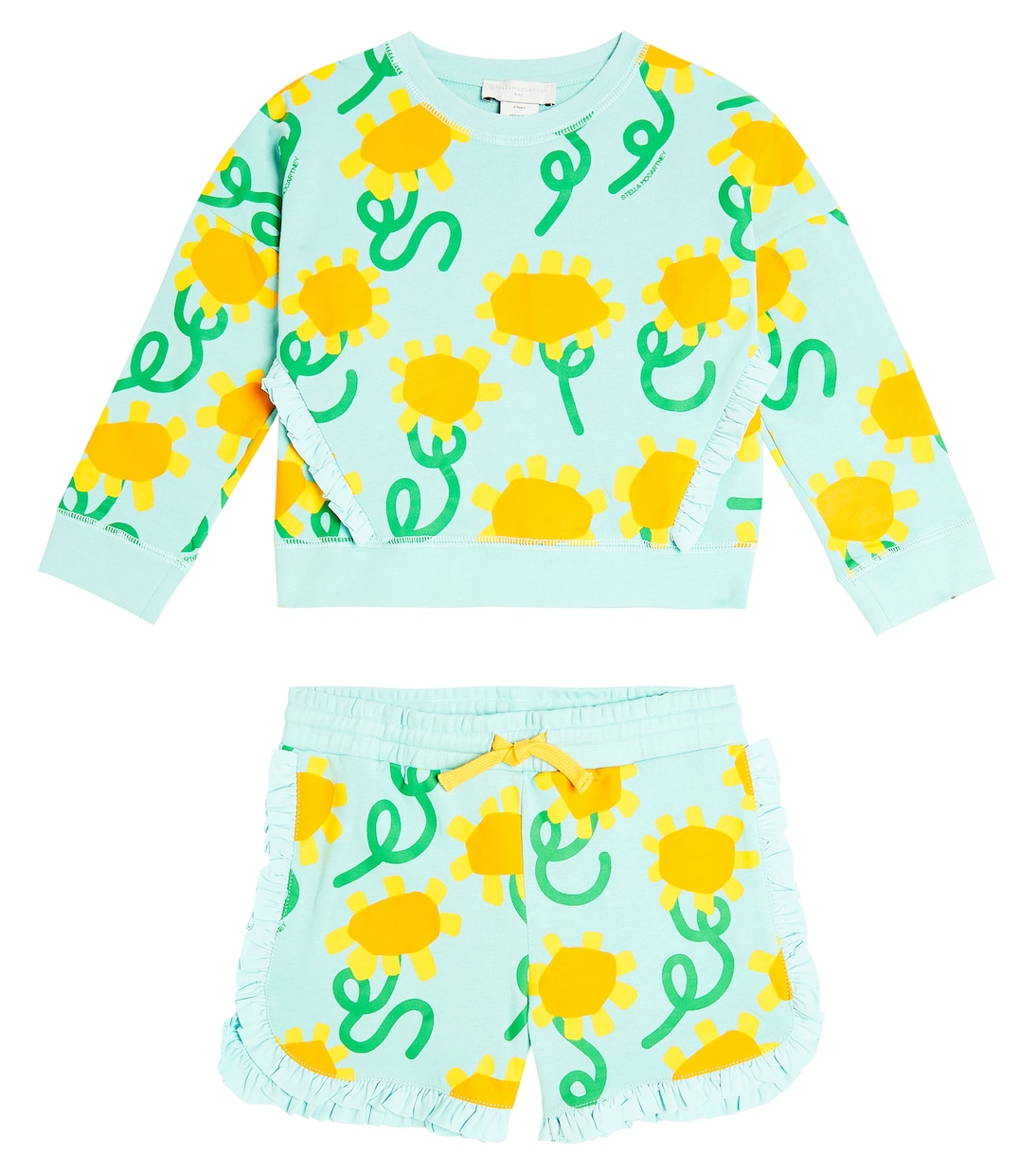 Floral cotton sweatshirt and sweatpants set | Stella McCartney Kids